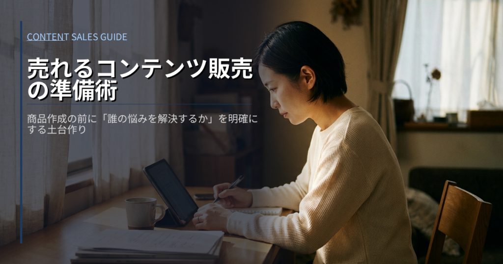 コンテンツ販売　始め方の解説イメージ