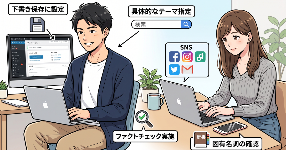 自動生成した記事の品質を保つために設定しておく項目